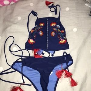 Embroidered bikini